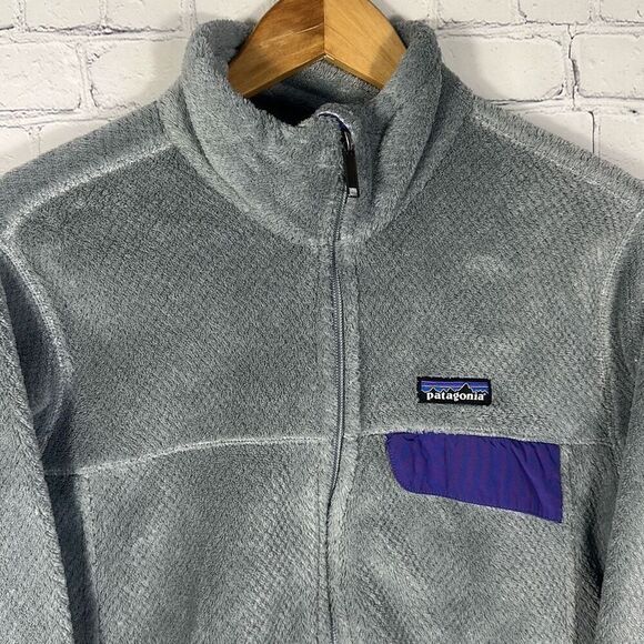 Patagonia Polartec Full Zip Re-Tool Jacket Gray Women L sty 25476 Purple - Picture 3 of 9